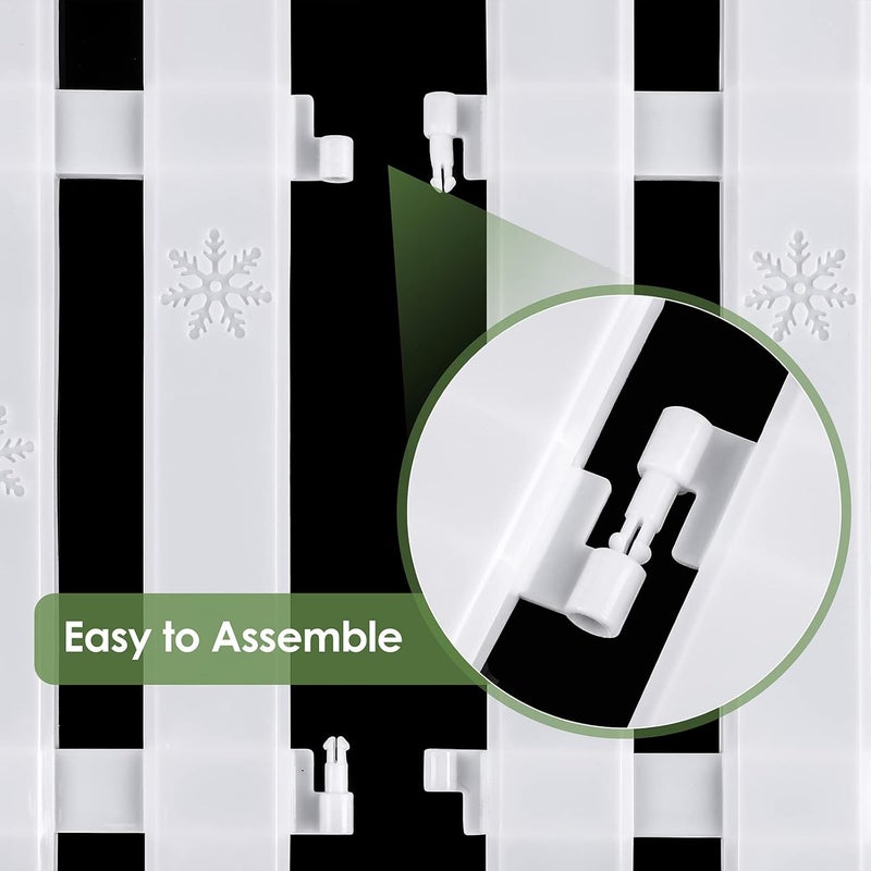 MCEAST 36 Pieces Christmas Tree Fences White Picket Fence Border 4.6 x 12 Inches Mini Plastic Decorative Fences Christmas Tree Barrier for Dogs Kids Home Wedding Fairy Garden Party - Image 4
